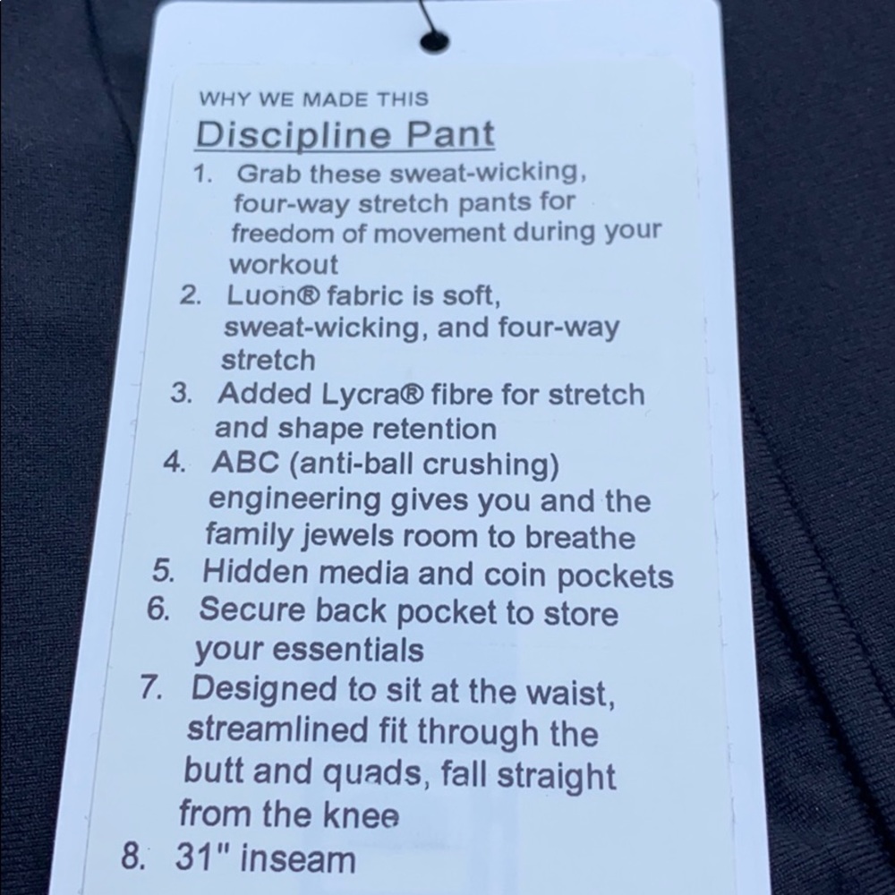 Lululemon Discipline Pant - Picture 6 of 6